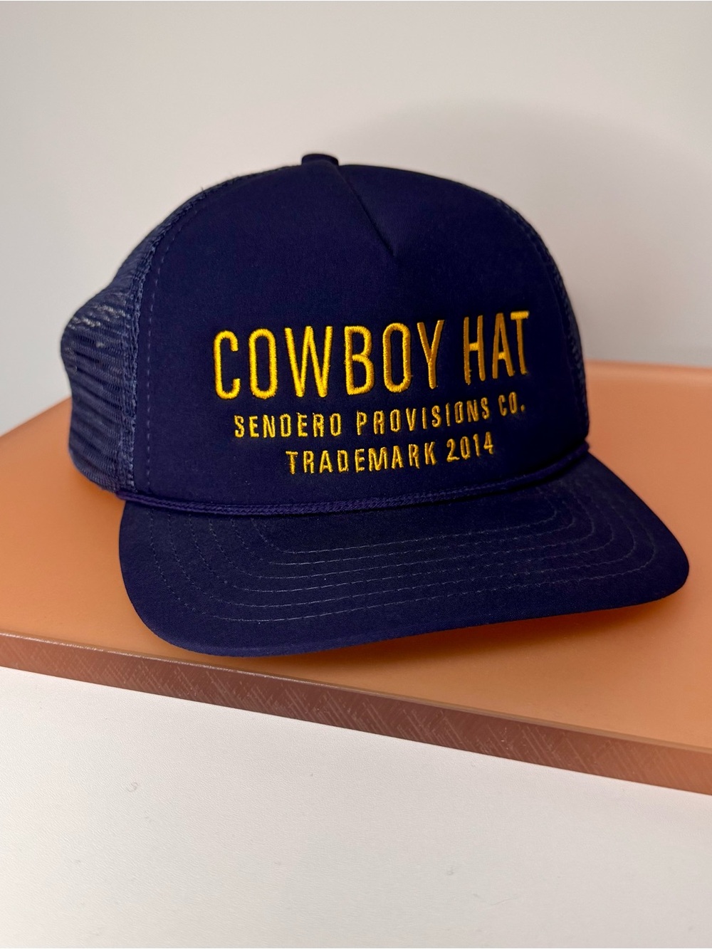 Free People Sendero Cowboy Hat Trucker Navy Yellow